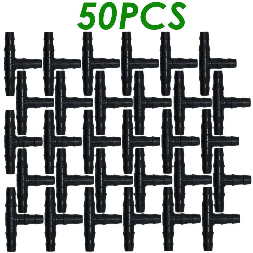 SPRYCLE 20-100PCS 1/4 Inch Connector Joint Tee Drip Irrigation Dripper