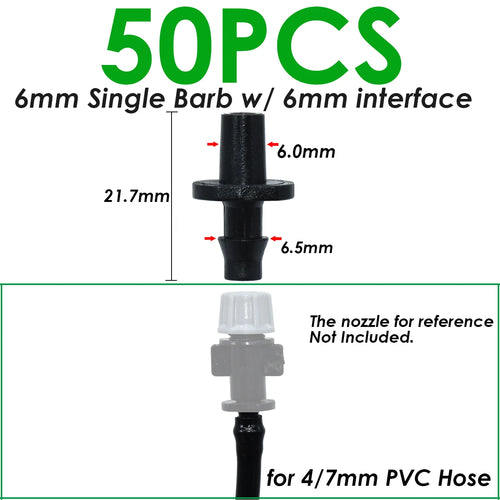 SPRYCLE 20-100PCS 1/4 Inch Connector Joint Tee Drip Irrigation Dripper