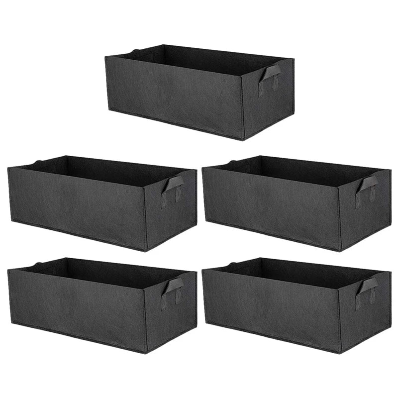 5 Pack Fabric Raised Garden Bed,Square Garden Flower Grow Bag