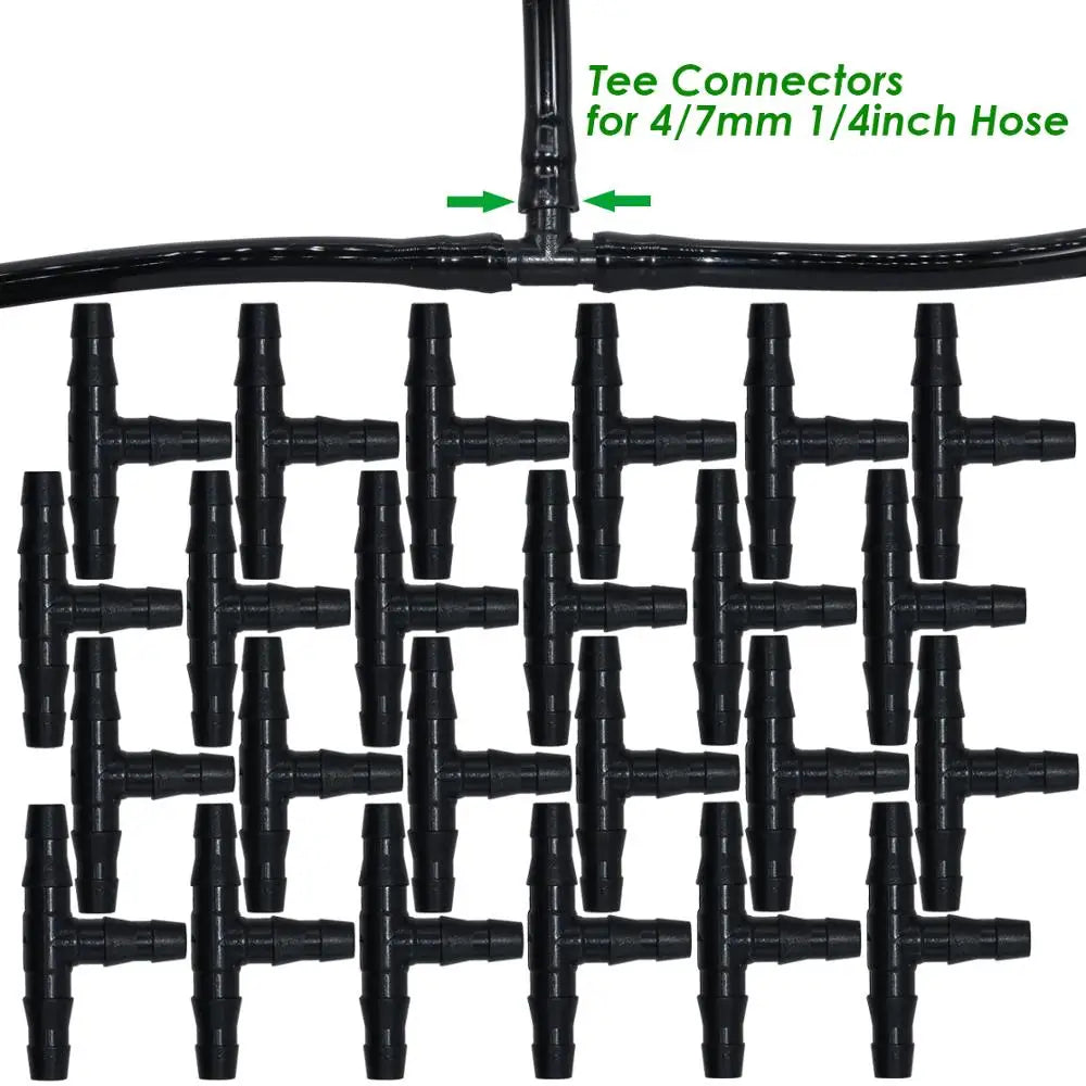 SPRYCLE 20-100PCS 1/4 Inch Connector Joint Tee Drip Irrigation Dripper