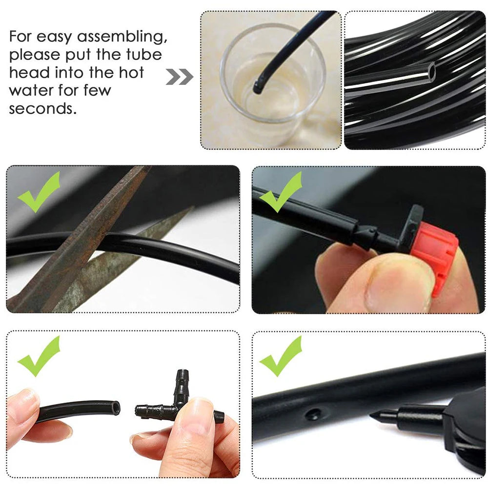 Garden Watering 4/7mm Hose PVC Micro Irrigation Pipe 1/4'' Tubing