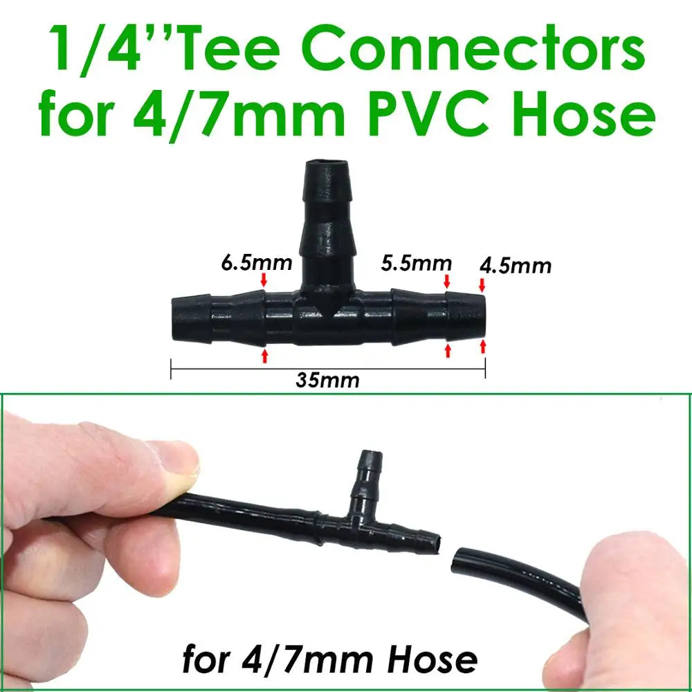 SPRYCLE 20-100PCS 1/4 Inch Connector Joint Tee Drip Irrigation Dripper