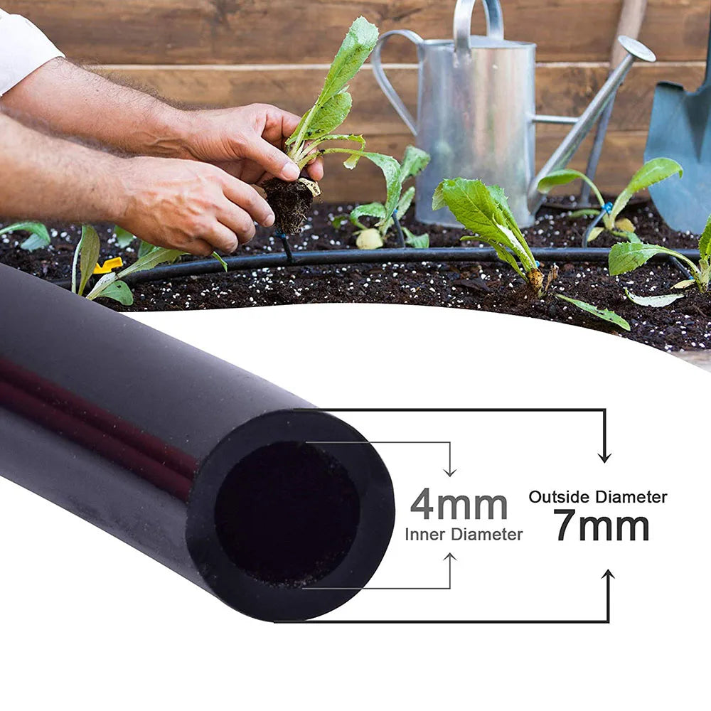 Garden Watering 4/7mm Hose PVC Micro Irrigation Pipe 1/4'' Tubing