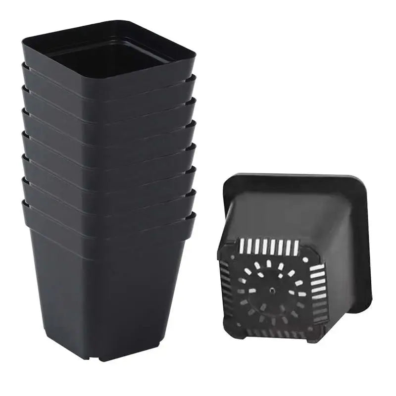 Seedling Pots 50Pcs Square Plant Seeding- Planting Cup Plastic Deep