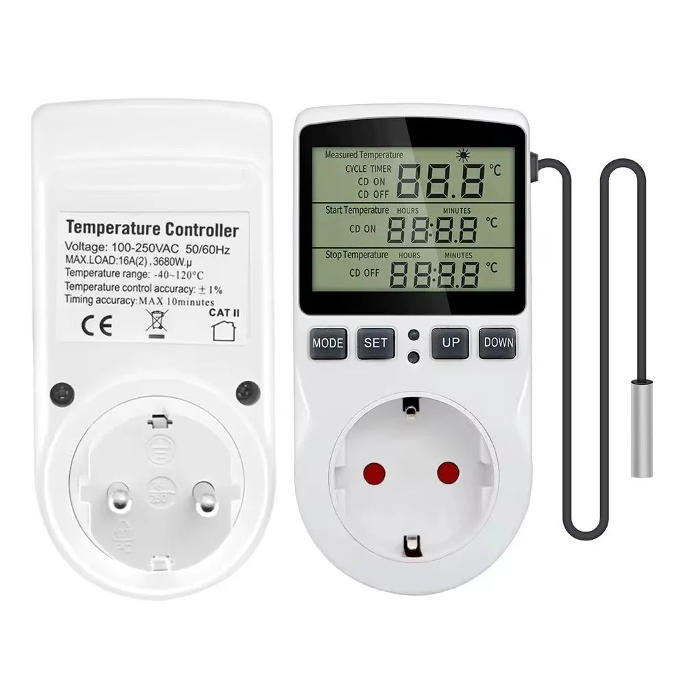 Timer Socket Thermostat Digital Temperature Controller EU/AU/US/FR/UK