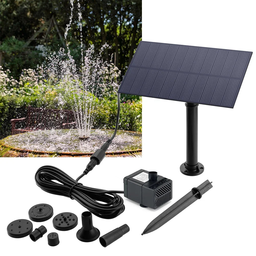 5W 5V Water Fountain Garden Decoration with Stake Solar Power Panel