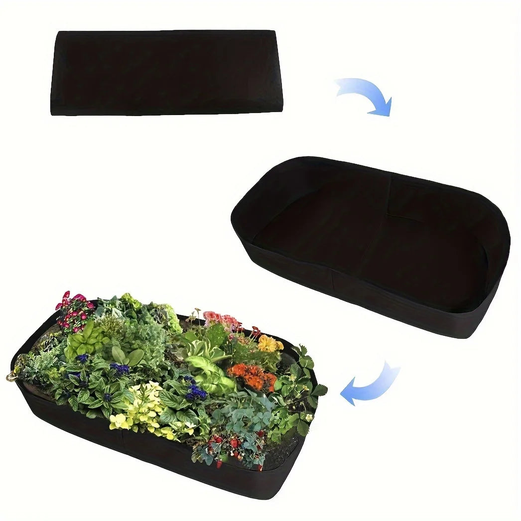 Breathable fabric elevated garden bed, rectangular planting bag,