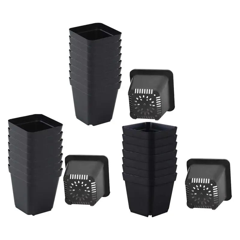 Seedling Pots 50Pcs Square Plant Seeding- Planting Cup Plastic Deep