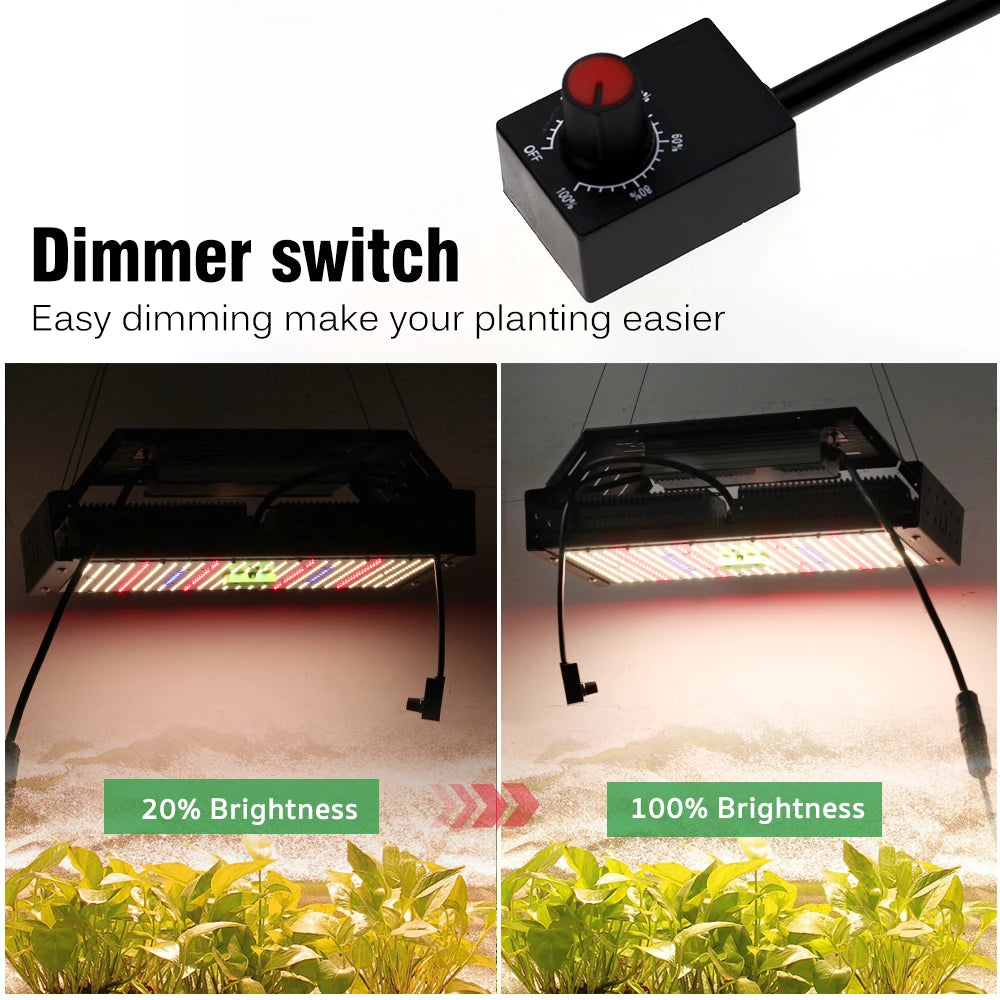 Full Spectrum LED Grow Light AC85-265V LM301B 312Pcs 3000K 6500K