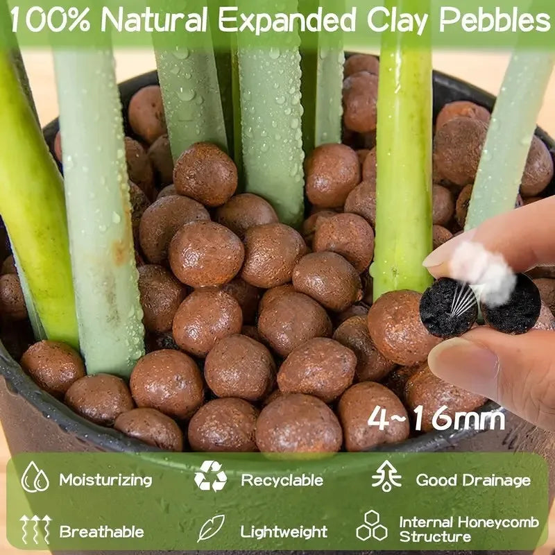 1LB Reusable Hydroponic Clay Pebbles Natural Hydroponic Growing Clay