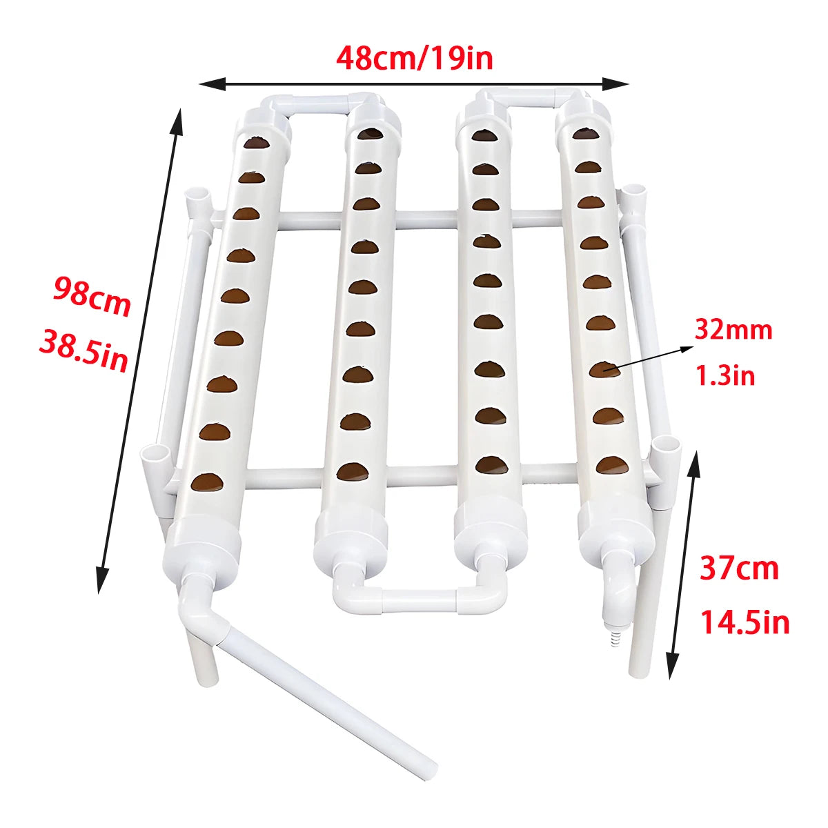 Hydroponics Growing System Kits 36 Sites Food PVC-Pipe Hydroponic