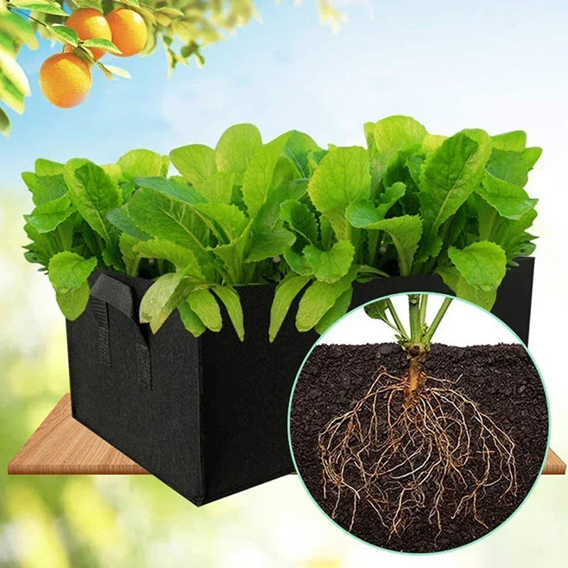 Rectangle Breathable Planting Container Grow Bag 40/50/60cm Fabric