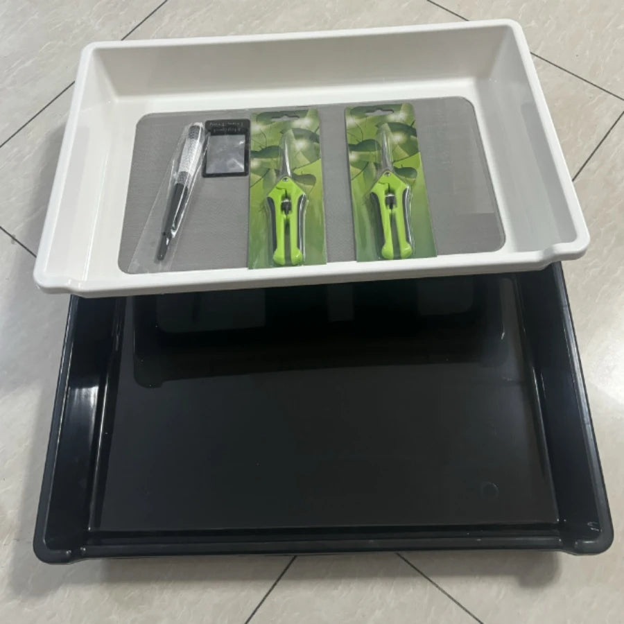 2-Tier Trim Tray Kit with 150 Micron Pollen Screen Trimming Tray &