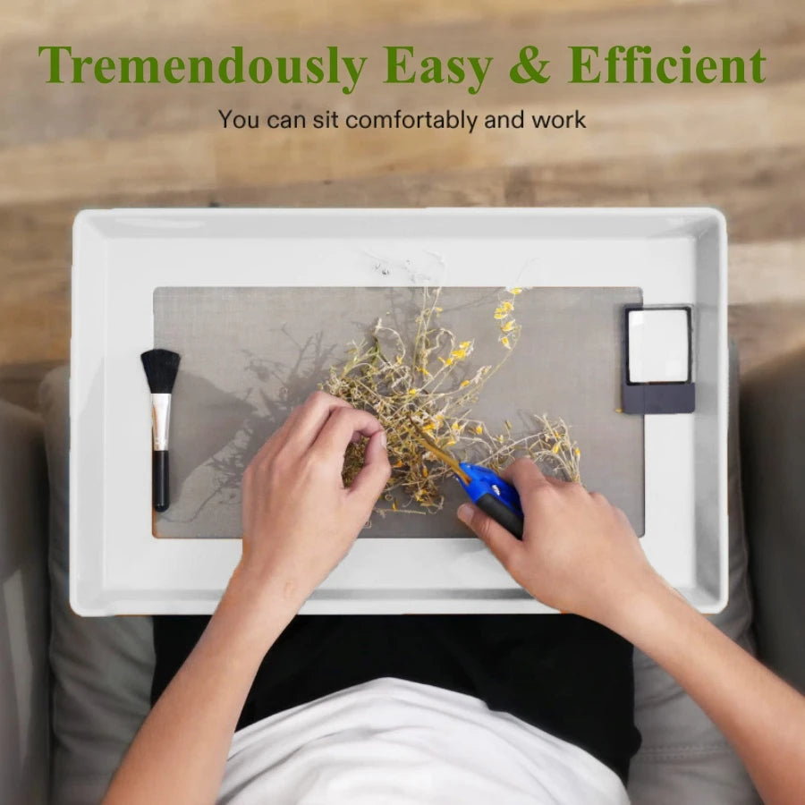 2-Tier Trim Tray Kit with 150 Micron Pollen Screen Trimming Tray &