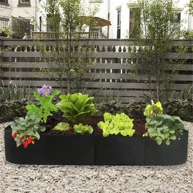 Rectangle Breathable Planting Container Grow Bag 40/50/60cm Fabric