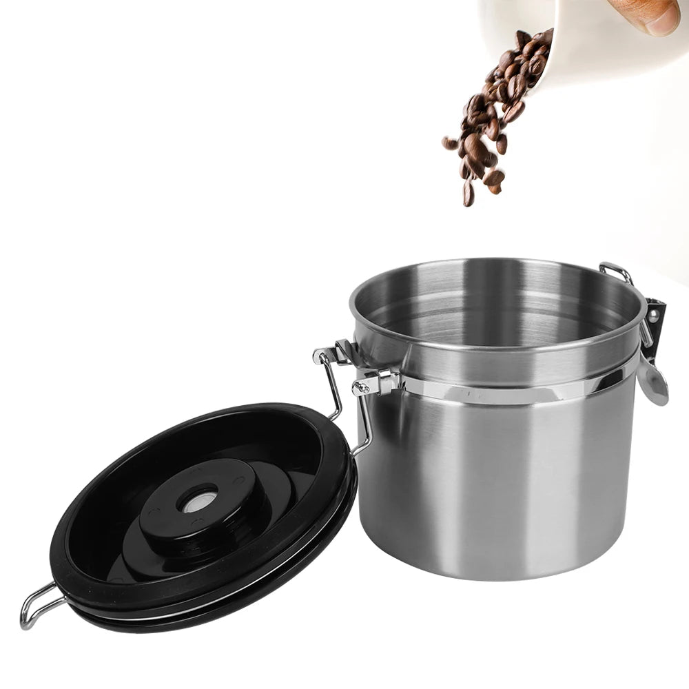 Stainless Steel Airtight Lid Preserves Freshness Storage Canister