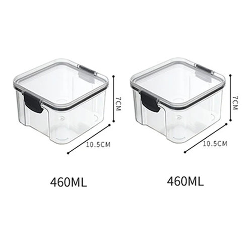 5Pcs Sets Sealed Jar Food Storage Box Transparent Plastic Kitchen