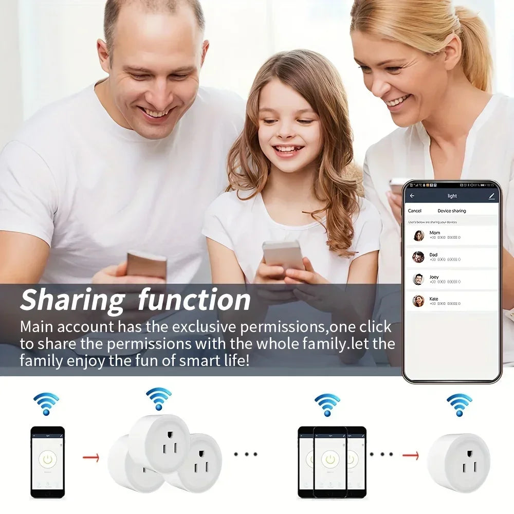 Smart US Plug WiFi Outlet Switch Socket 10A APP/Voice Control Group
