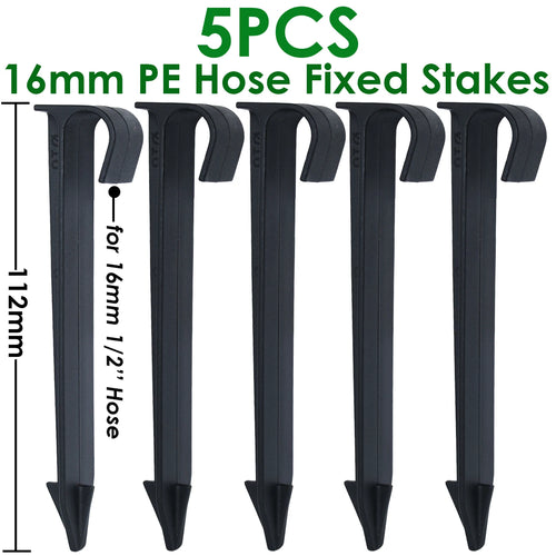 KESLA 5PCS 16mm 1/2'' PE Pipe Connector Splitter Tee Coupling Threaded