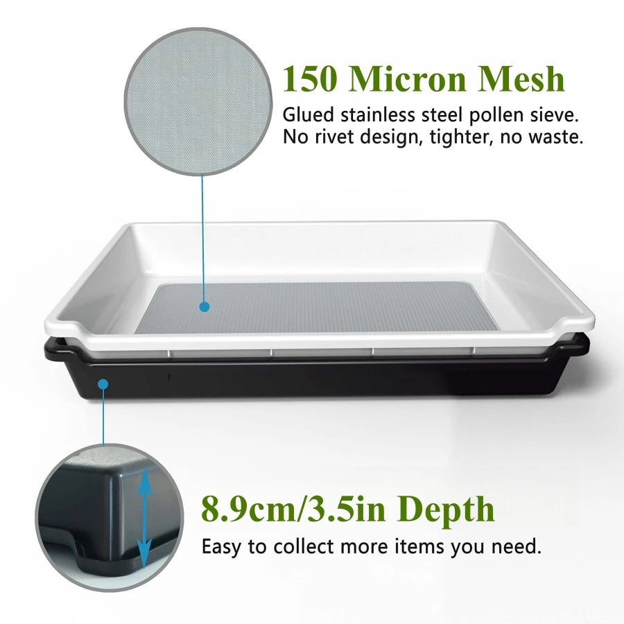 2-Tier Trim Tray Kit with 150 Micron Pollen Screen Trimming Tray &