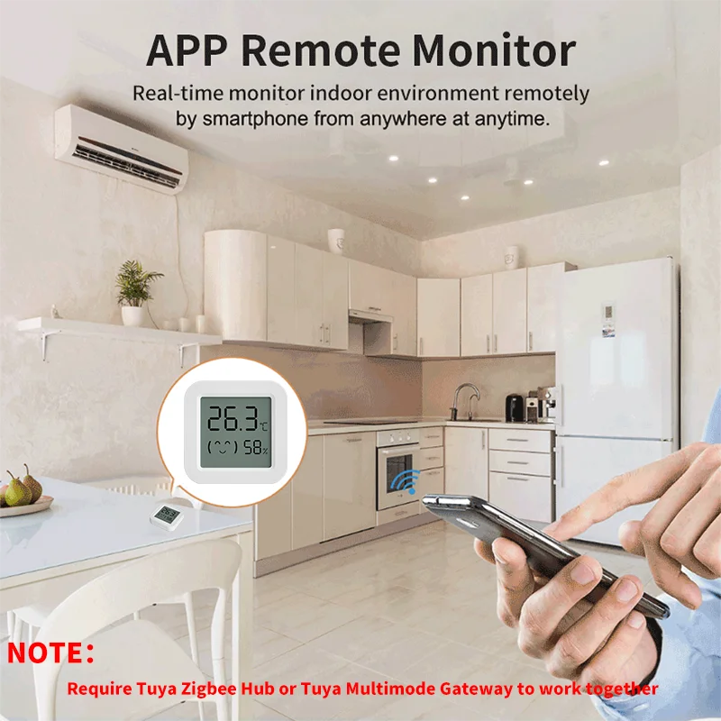 Tuya ZigBee Temperature Humidity Sensor For Smart Home With LCD Screen