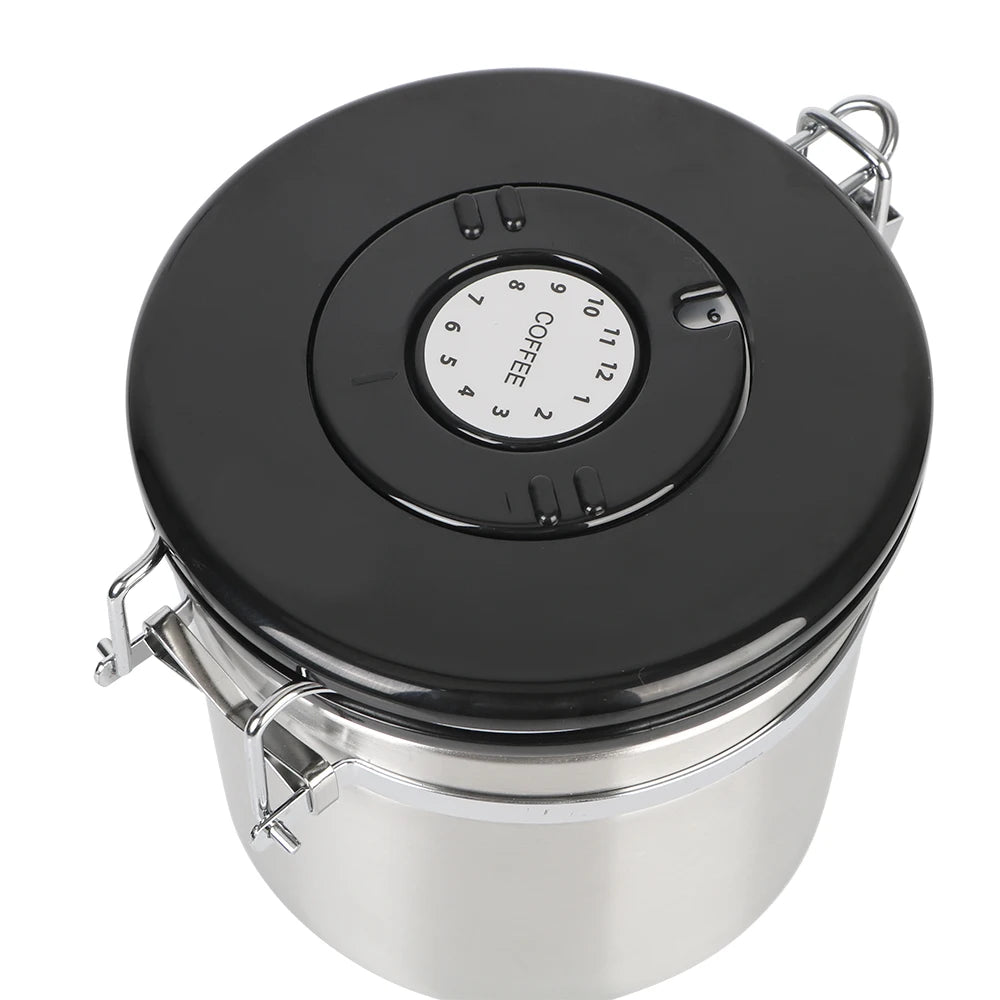 Stainless Steel Airtight Lid Preserves Freshness Storage Canister
