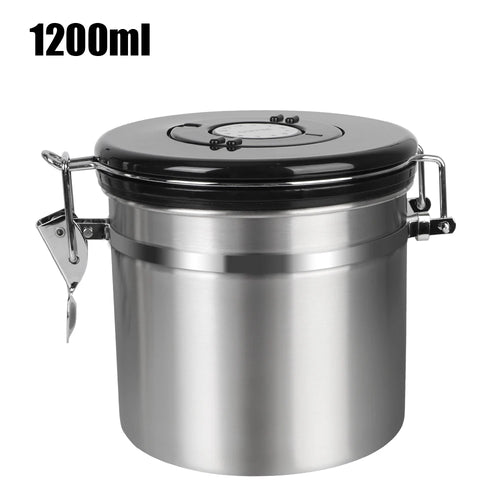 Stainless Steel Airtight Lid Preserves Freshness Storage Canister