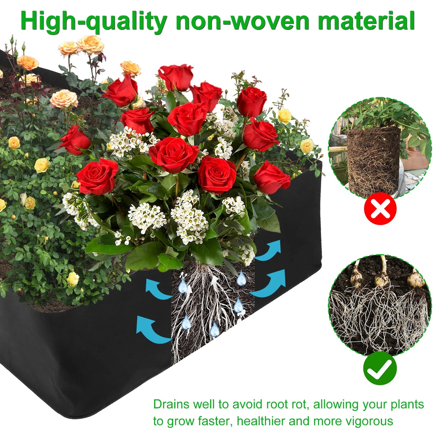 4/8 Grids Garden Planting Bag Raised Strawberries Vegetable Flower