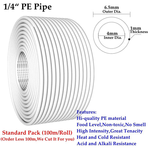 1/4" 3/8" PE Pipe Food Grade Water Purifier Pipe Hi-quality Soft Tube