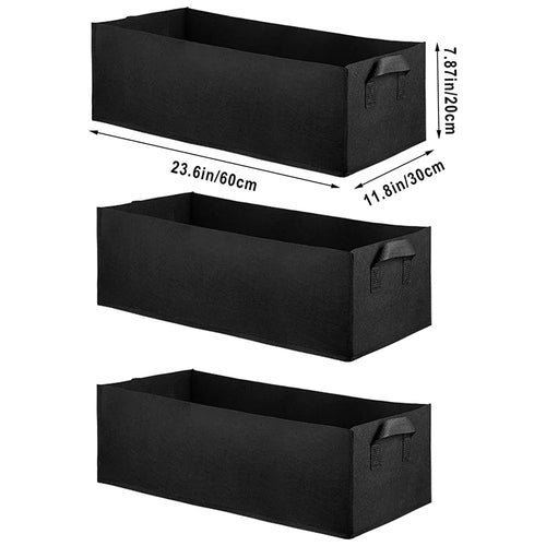 Rectangle Breathable Planting Container Grow Bag 40/50/60cm Fabric