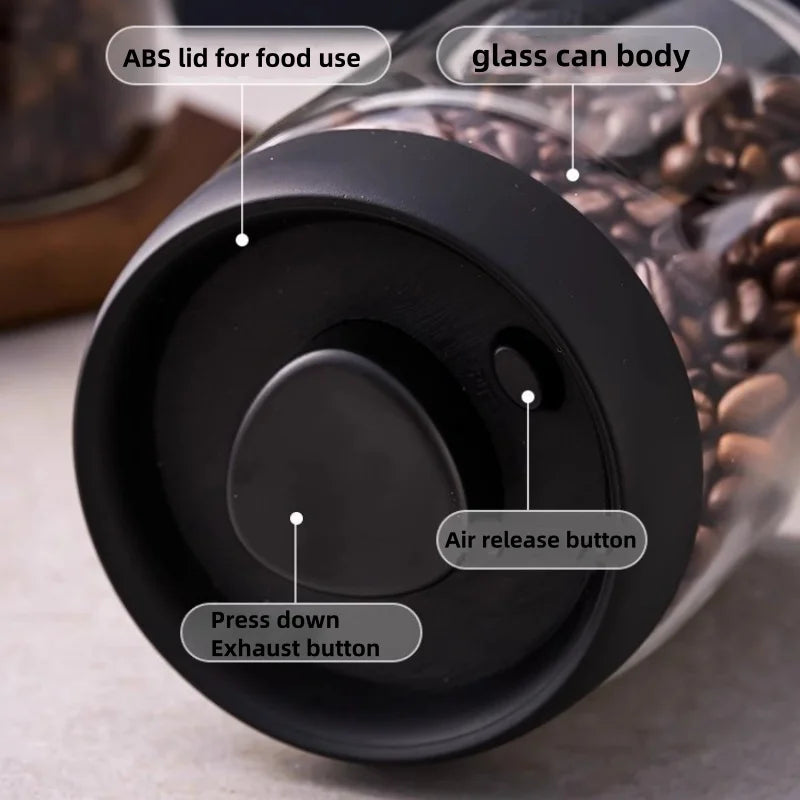 Multi Capacity Black Lid Coffee Pot Manual Vacuum Moisture-proof