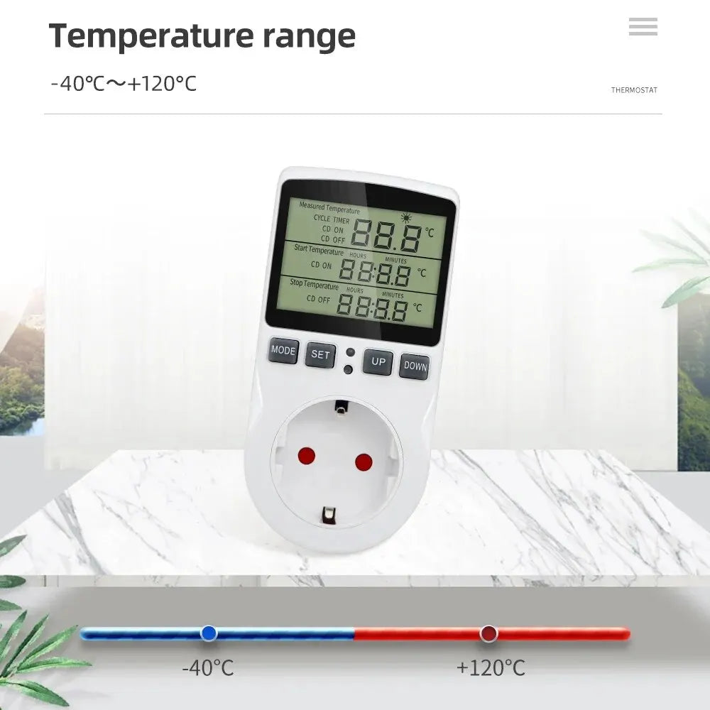 Timer Socket Thermostat Digital Temperature Controller EU/AU/US/FR/UK