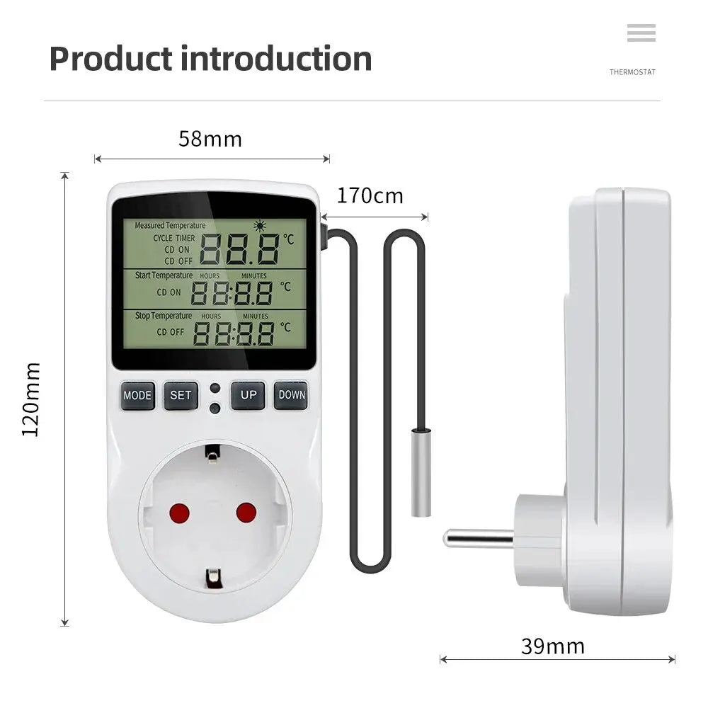 Timer Socket Thermostat Digital Temperature Controller EU/AU/US/FR/UK