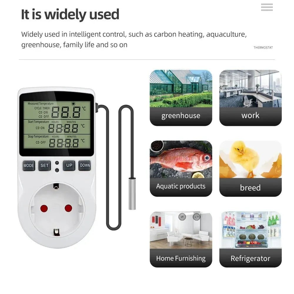 Timer Socket Thermostat Digital Temperature Controller EU/AU/US/FR/UK