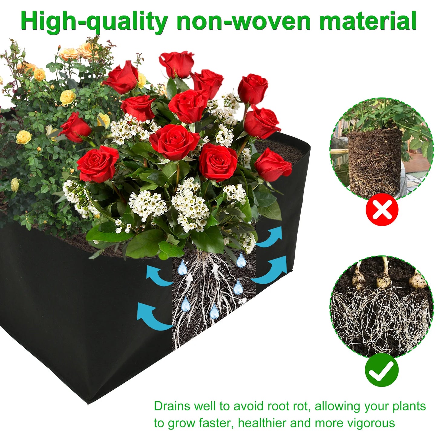 4/8 Grids Garden Raised Planting Bed Fabric Raised Garden Bed Square