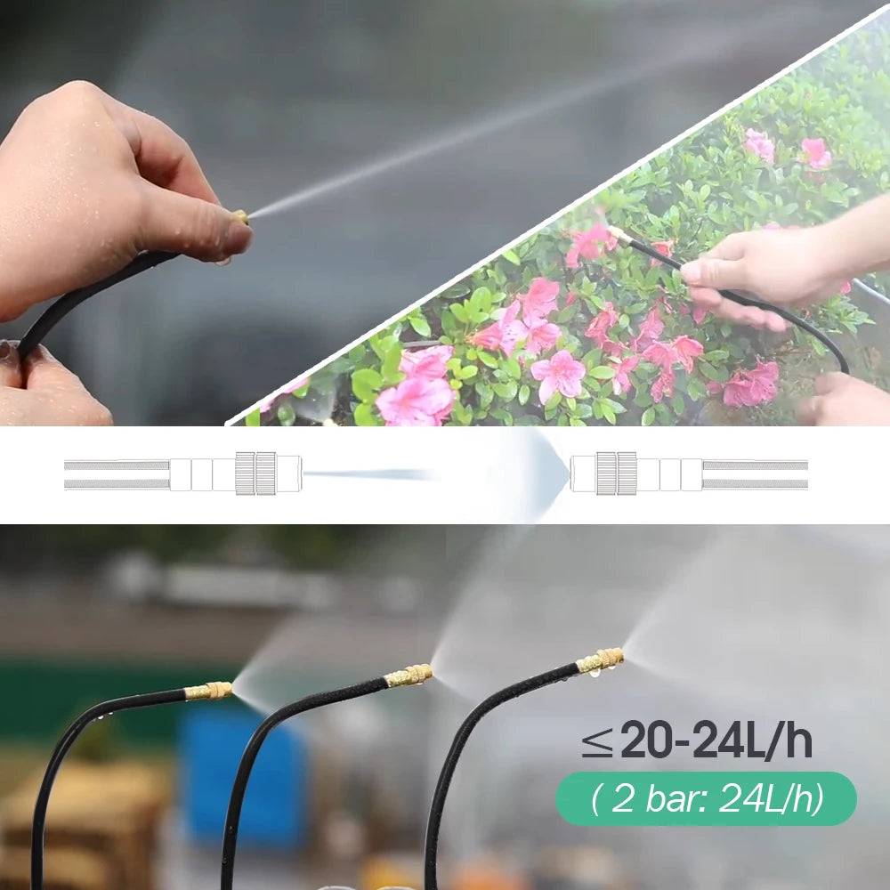30M-5M DIY Free Bending Universal Sprayer Kit 8mm Hose Patio Misting