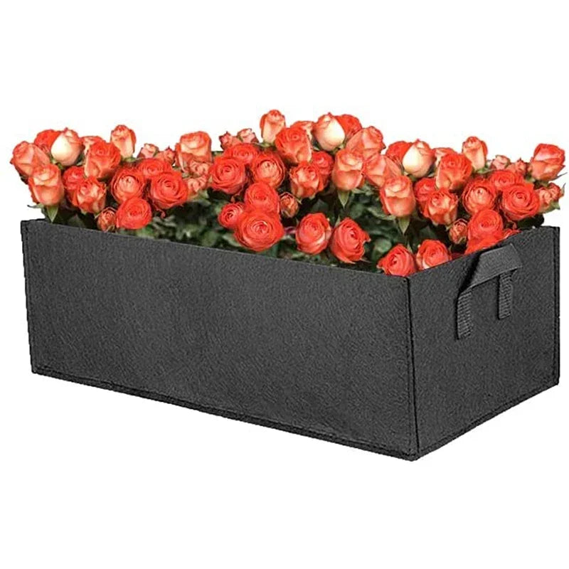 Rectangle Breathable Planting Container Grow Bag 40/50/60cm Fabric