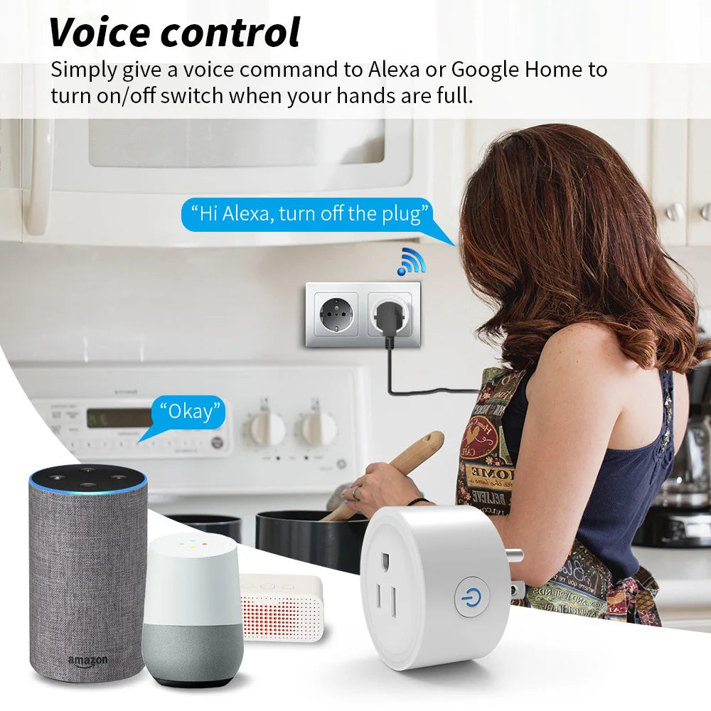 10A Smart Wifi Socket US Plug Phone APP Remote Voice Control 100-240V