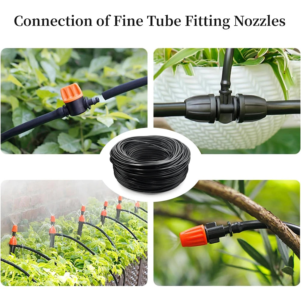 5m Black Drip Irrigation Hose Perfect for DIY Garden Irrigation System