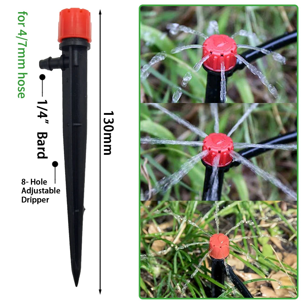 Garden Drip Irrigation Automatic Watering System Kit 1/4'' 13CM