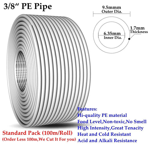 1/4" 3/8" PE Pipe Food Grade Water Purifier Pipe Hi-quality Soft Tube