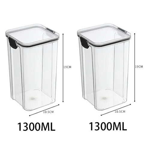 5Pcs Sets Sealed Jar Food Storage Box Transparent Plastic Kitchen