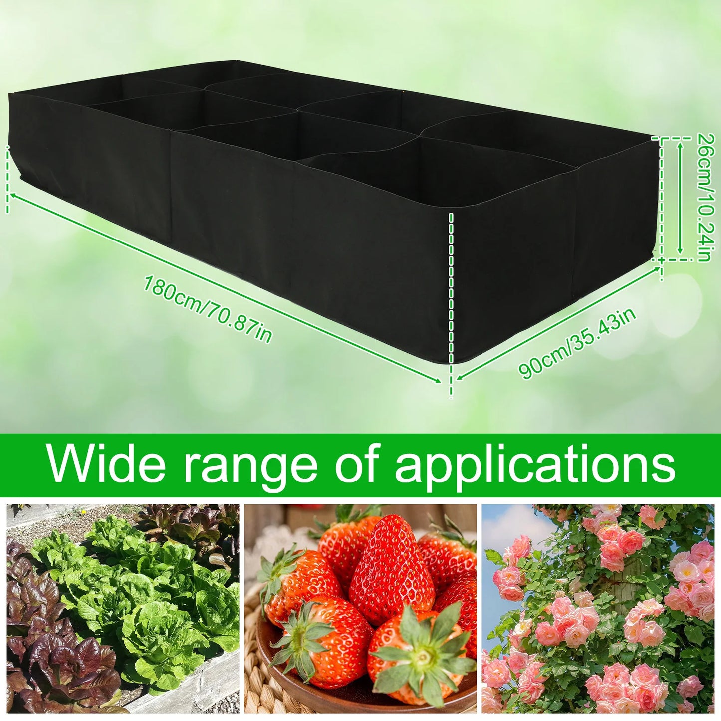 4/8 Grids Garden Planting Bag Raised Strawberries Vegetable Flower