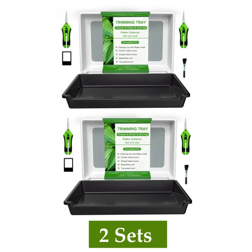 2-Tier Trim Tray Kit with 150 Micron Pollen Screen Trimming Tray &