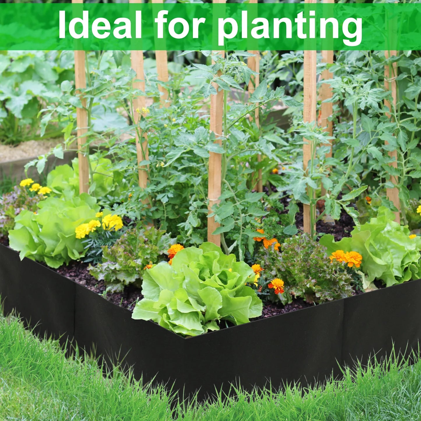4/8 Grids Garden Raised Planting Bed Fabric Raised Garden Bed Square