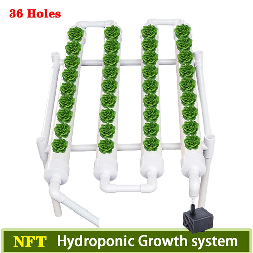 Hydroponics Growing System Kits 36 Sites Food PVC-Pipe Hydroponic