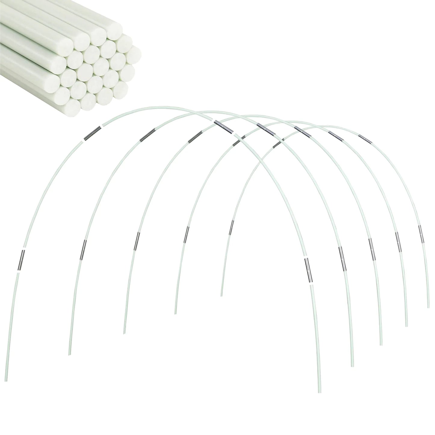 25/50pcs Garden Greenhouse Hoops,Rust-Free Fiberglass Support Frame