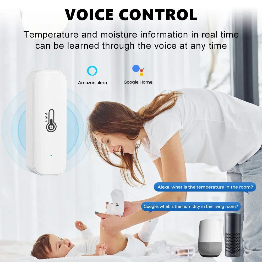 Tuya WiFi Temperature and Humidity Sensor Indoor Humidity Sensor Smart