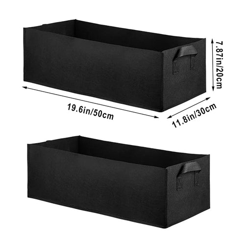 Rectangle Breathable Planting Container Grow Bag 40/50/60cm Fabric