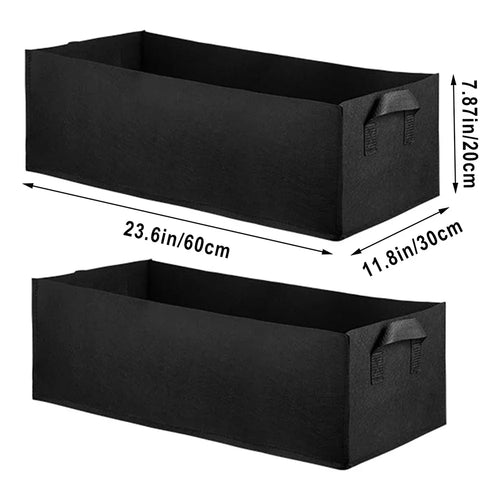 Rectangle Breathable Planting Container Grow Bag 40/50/60cm Fabric